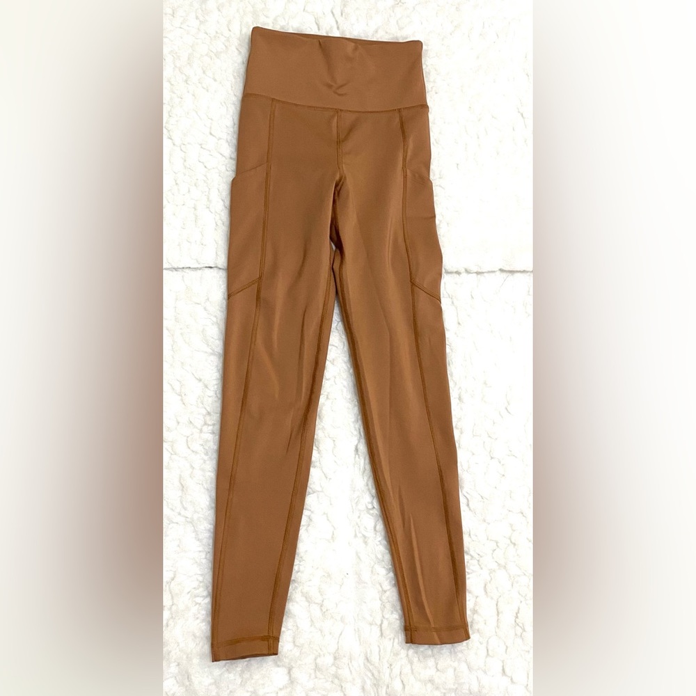 American Eagle Womens XS Tan Pocket Leggings Boho Fall Activewear Streetwear - Picture 3 of 12